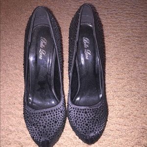 Rhinestone black heels